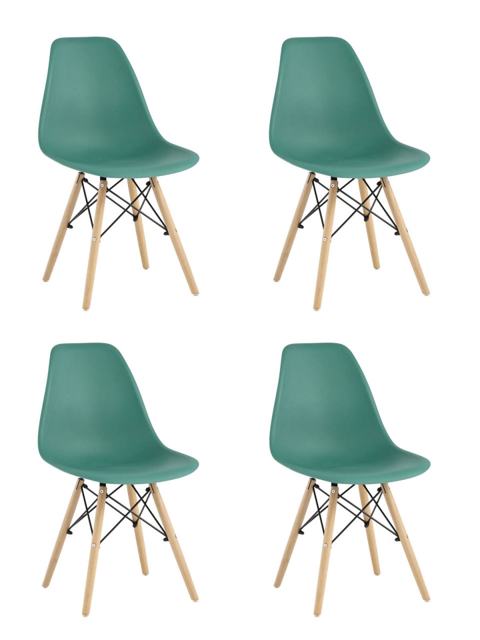 Стул Еамес Стйле ДСВ серо-зеленый 4 шт. комплект (разборный каркас) / Eames Style DSW