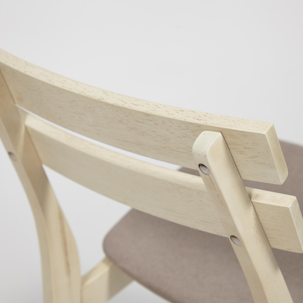 Стул CT 8805 Fes с мягким сиденьем дерево гевея, 53,5*47,5*76,5см, античный белый, ткань бежевая (FG22616-16)