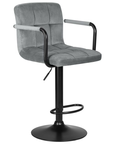 Стул барный DOBRIN KRUGER ARM BLACK (серый велюр (MJ9-75)) 2 шт