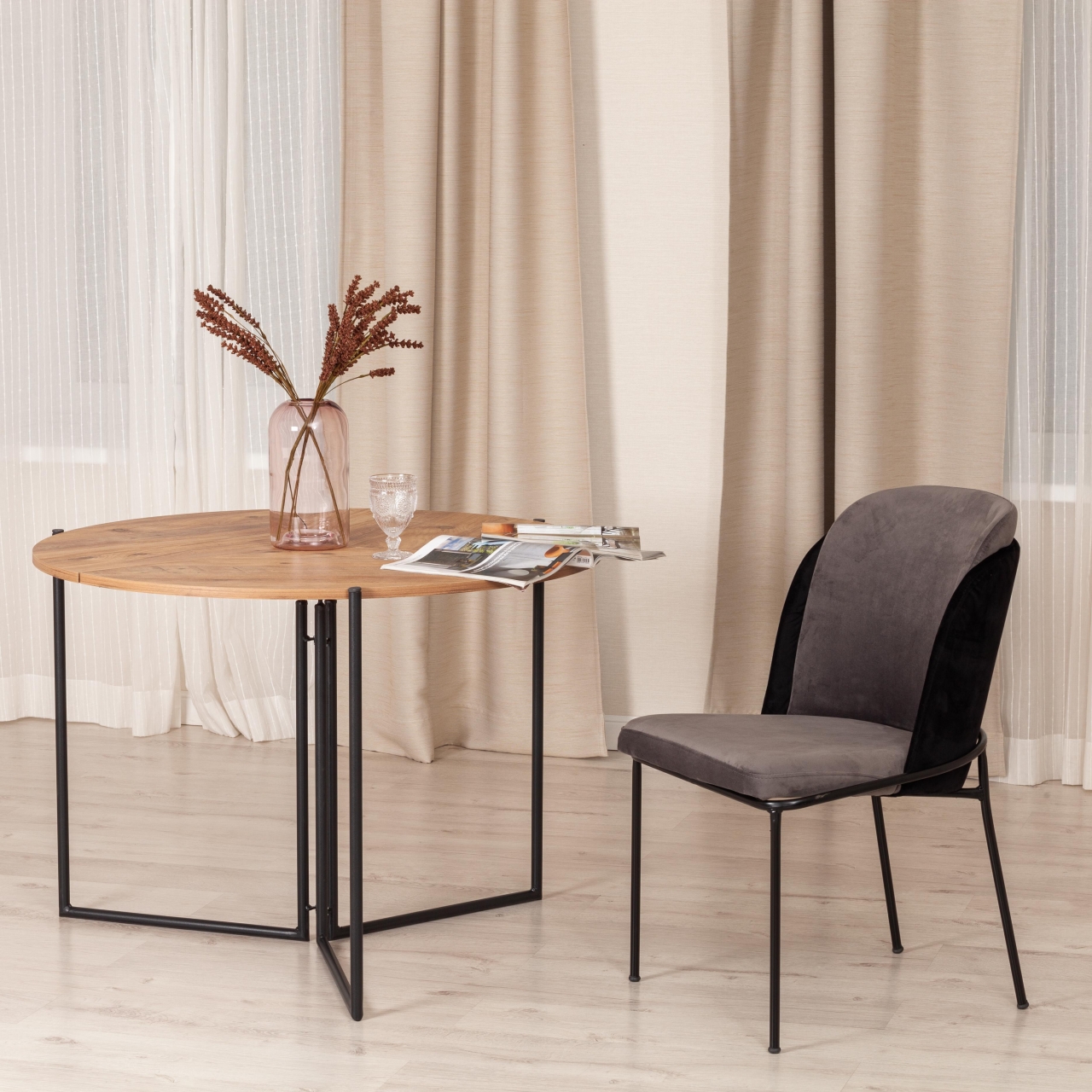 Стул YANIS (mod. 182) металл/вельвет, 42.5 х 50.5 х 82.5 см, black (черный) BF-16