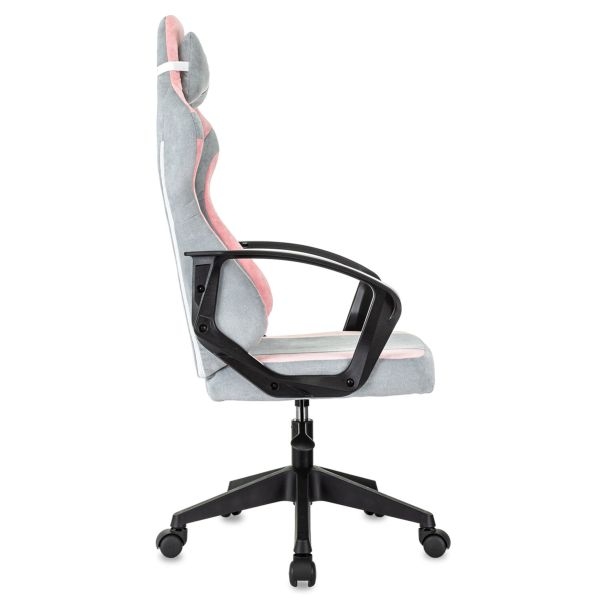 Кресло компьютерное BRABIX Forcer GM-127, 2 подушки, ткань, розовое/серое