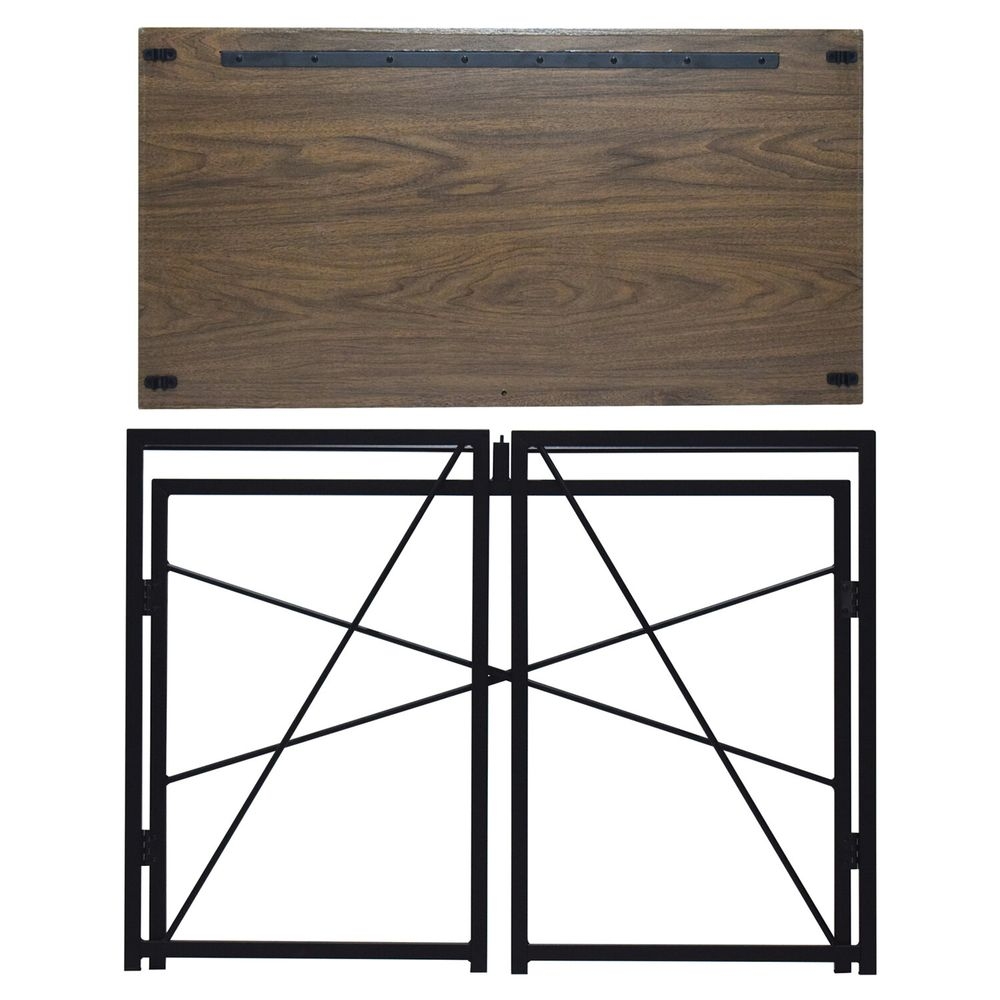 Стол на металлокаркасе BRABIX LOFT CD-002 Мореный дуб