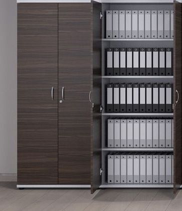 Набор высоких дверей с замком Reception Steel 11552 Дуб темный