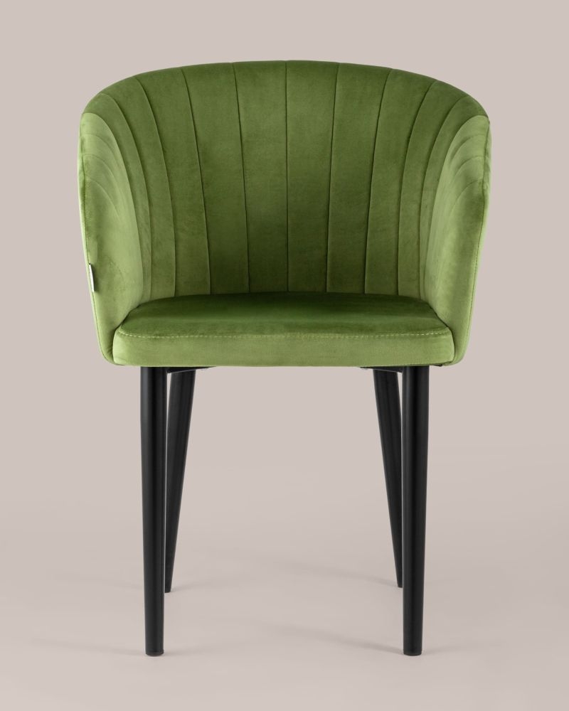 Стул с подлокотниками Нейтон велюр Травяной