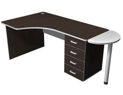 Станция рабочая с тумбой (левая) ПСРт3.16Л.1 венге/серый