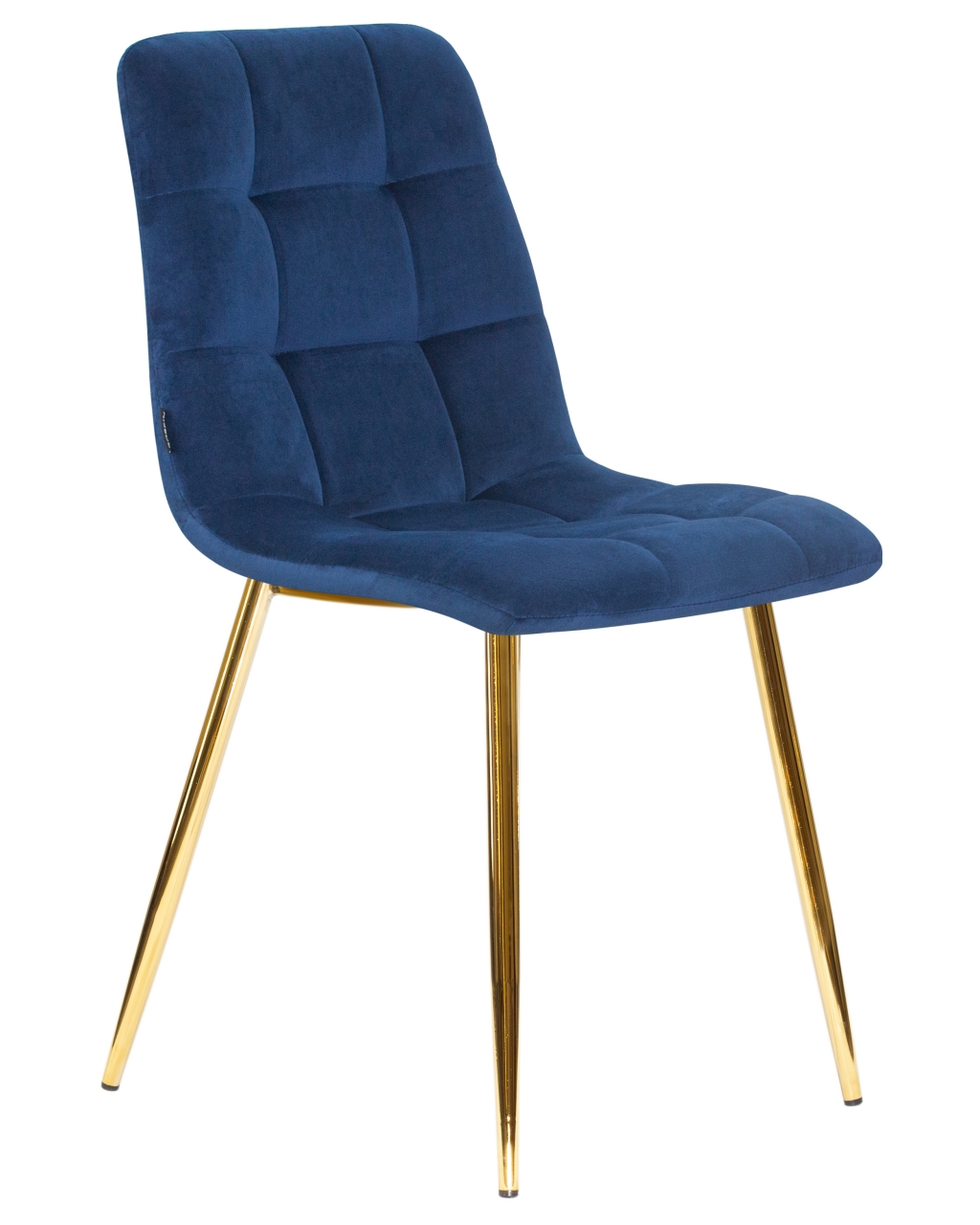 Стул обеденный DOBRIN ALEX золотые ножки Темно-синий велюр V108-67