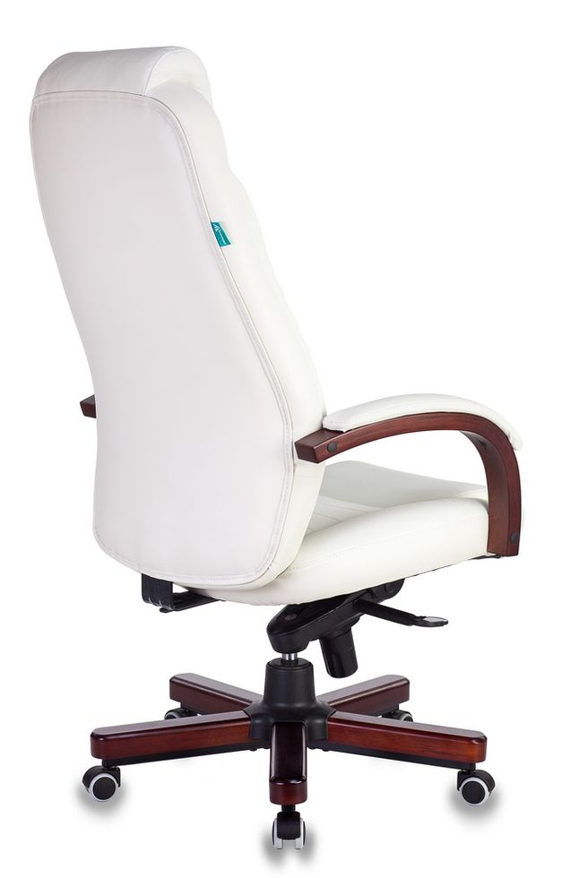 Кресло руководителя кожаное Бюрократ T-9923WALNUT/IVORY