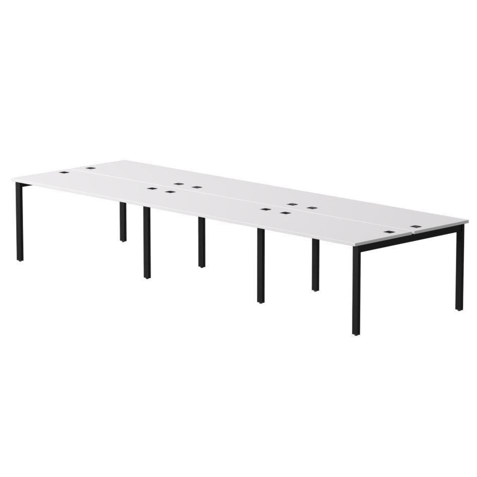 Бенч-система на 6 мест на металлокаркасе, опоры 90 гр Everprof EVO 254S218 Белый Черный