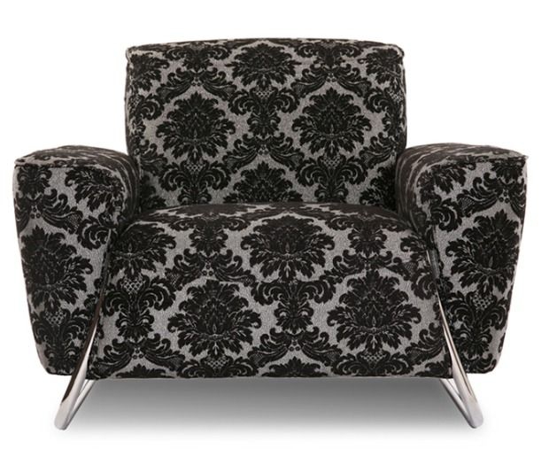 Кресло Чикаго 1 Черно-белое с узором