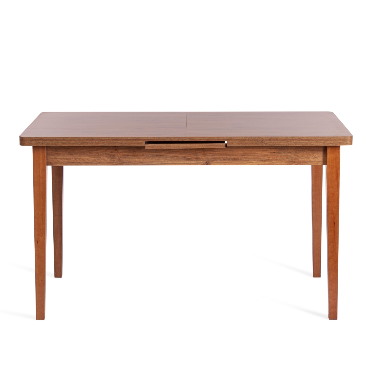 Стол обеденный AISHA (mod. 1151) ЛДСП+меламин/дерево граб, 130+35 х 80 х 75 см, walnut (орех)