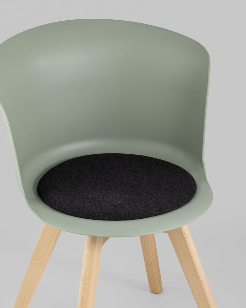 Стул пластиковый Blossom с подушкой Серо-зеленый