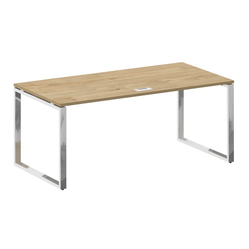 Стол руководителя прямой без тумбы SHIFT SK.SR-180 Тиквуд Светлый/Белый Брилиант