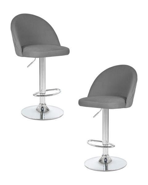 Стул барный DOBRIN MILANA (серый велюр (MJ9-75)) 2 шт