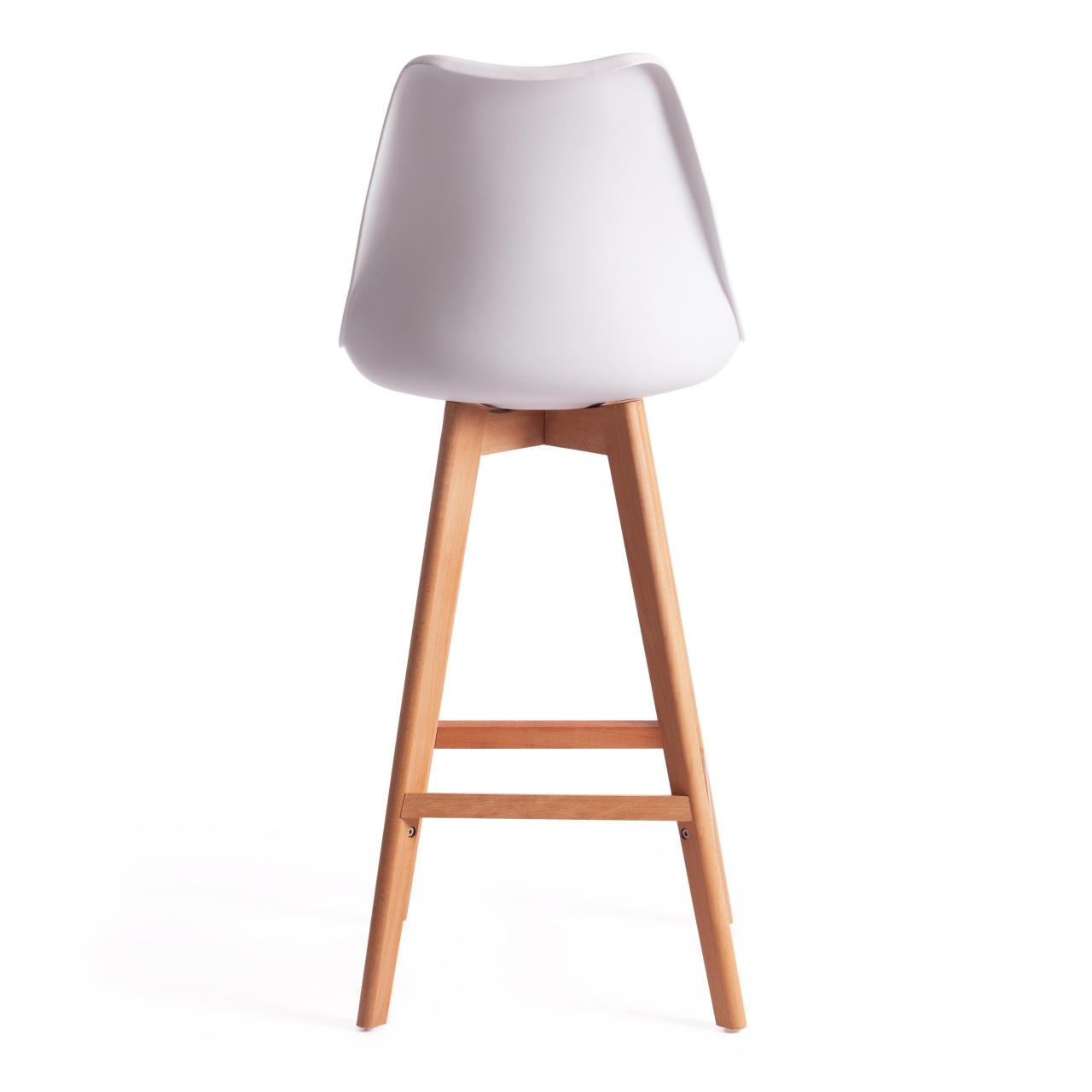 Стул барный TULIP BAR (mod. C1014H-1) пластик/дерево, 42 х 47,5 х 104 см, White (Белый) 70029/ натуральный
