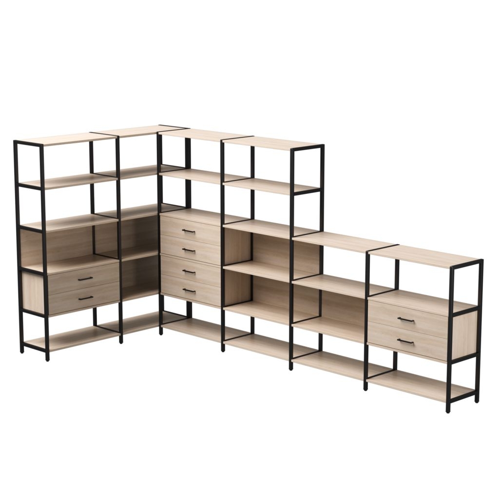 Набор стеллажных систем Everprof EVO №18 Дуб Соната Черный