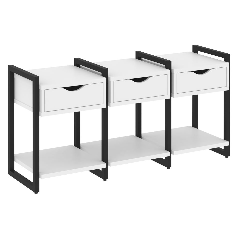 Тумба на регулируемых опорах наборная. Вариант №4 LOFT VR.L-TN-4.O Металл черный Белый Бриллиант