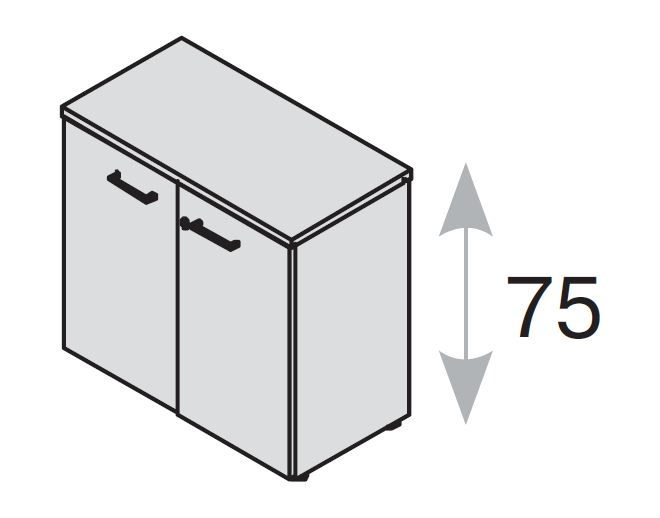 ТОУР Шкаф низкий 80кс75 80Х014 В3В3 алум / TOUR 80x75 80H014 W3W3 alum