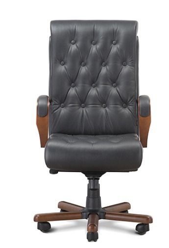 Кресло с высокой спинкой на крестовине Роял D100 Черное