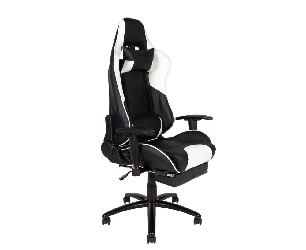 Игровое кресло Лотус ГТС РФ-8066Ф Черный/Белый / Lotus GTS RF-8066F