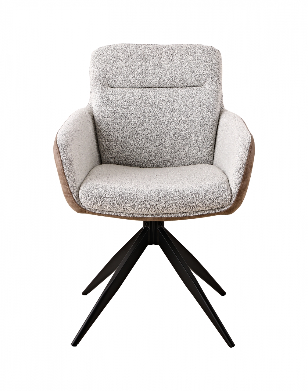 Стул обеденный Waldo светло-серый c бежевой экокожей