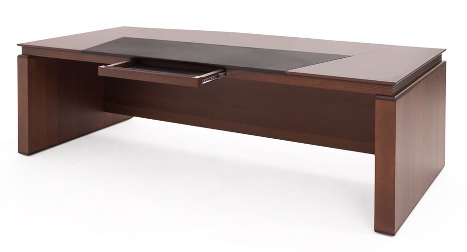 Стол письменный закругленный LAGO 105 104 WALM/SC BLACK Итальянский орех Черный