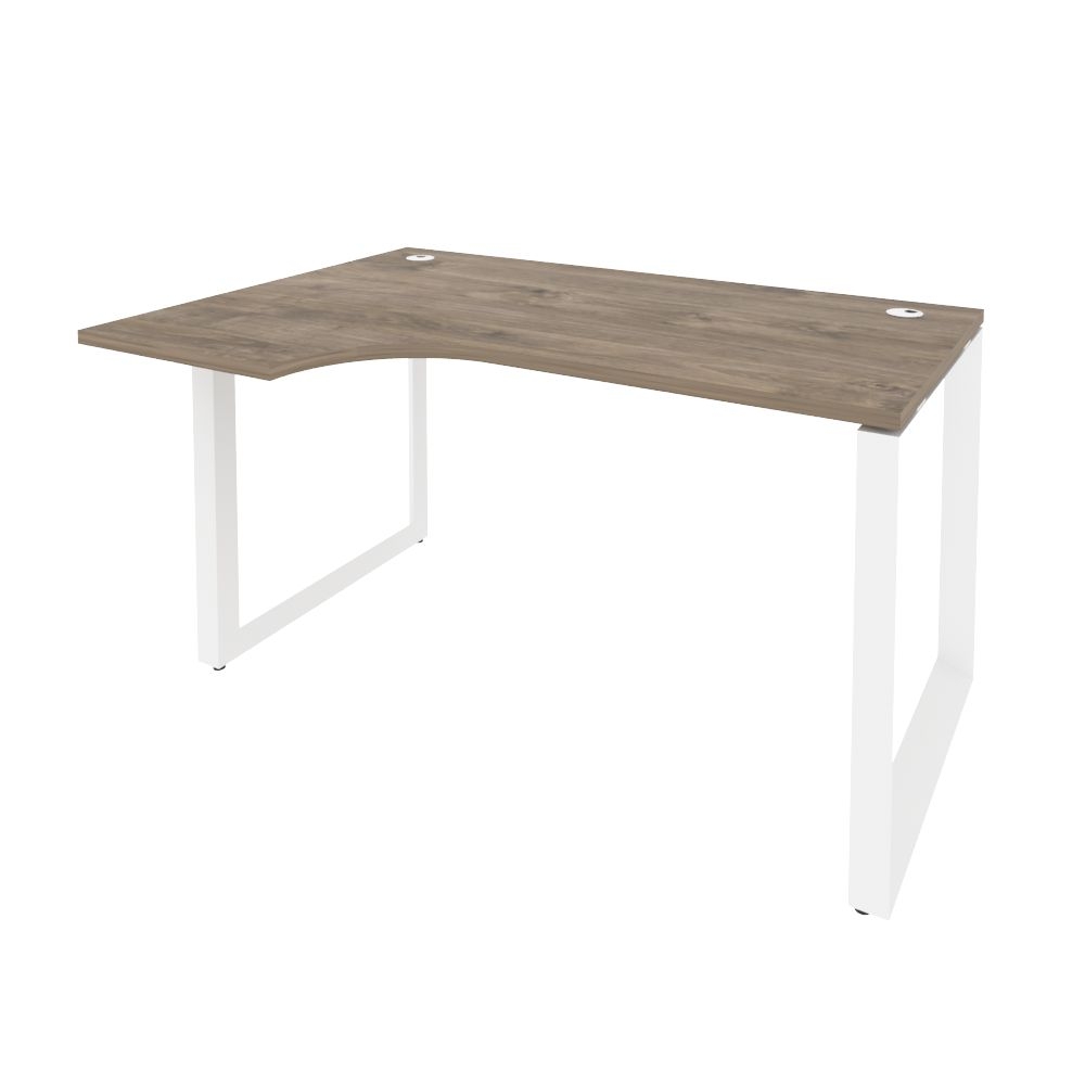 Стол эргономичный левый на О-образном м/к ONIX O.MO-SA-2L Тиквуд Темный/Белый