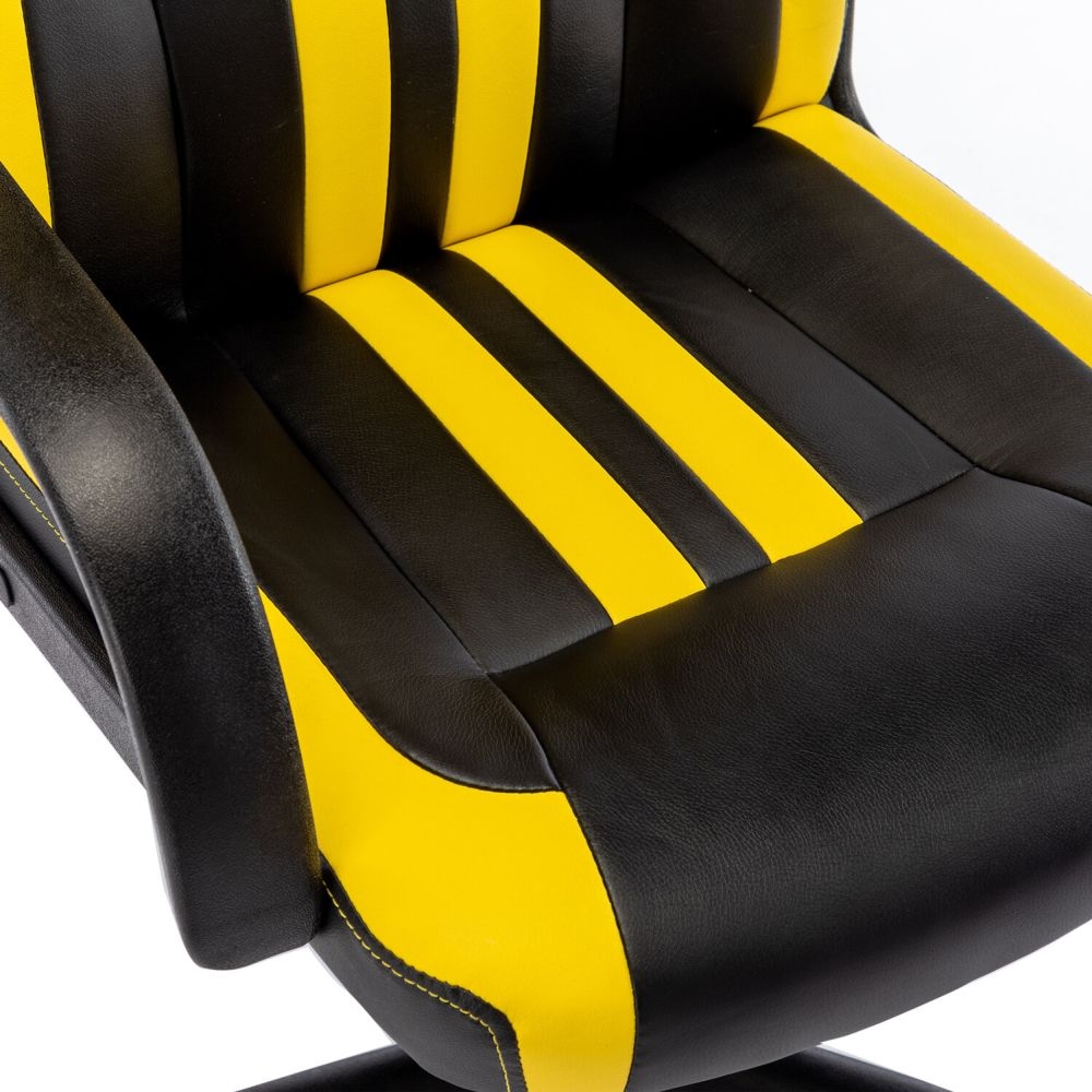 Кресло компьютерное БРАБИКС Стрипе ГМ-202 экокожа Черный-желтый / BRABIX Stripe GM-202