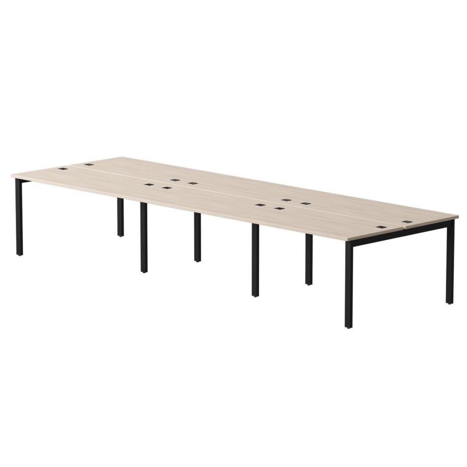Бенч-система на 6 мест на металлокаркасе, опоры 90 гр Everprof EVO 254S218 Дуб Соната Черный