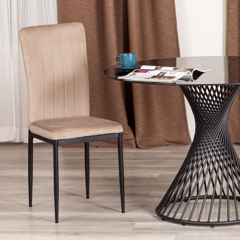Стул VERTER (mod. 37-1) металл, вельвет, 47,8 х 41,5 х 97 см, Beige (бежевый) HLR8 / черный