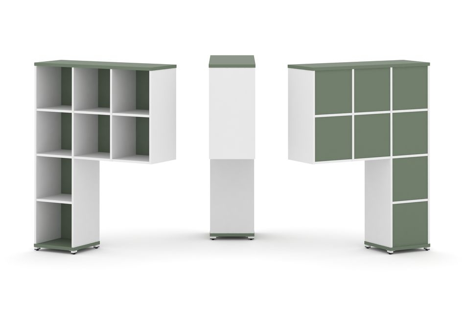 Надставка на стол высокая односторонняя + задняя стенка (8 шт.) CONCEPT CN.ONV-001 Кобо Белый бриллиант Белый металл