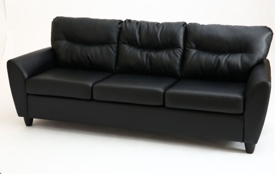 Диван трехместный Наполи Премиум Д3 Санторини 401 (черный) Категория 1