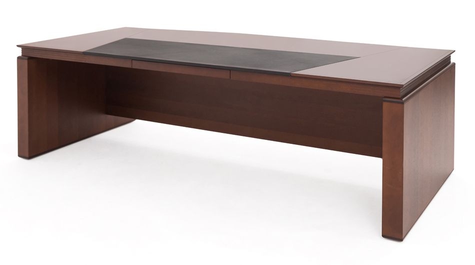 Стол письменный закругленный LAGO 105 104 WALM/SC BLACK Итальянский орех Черный