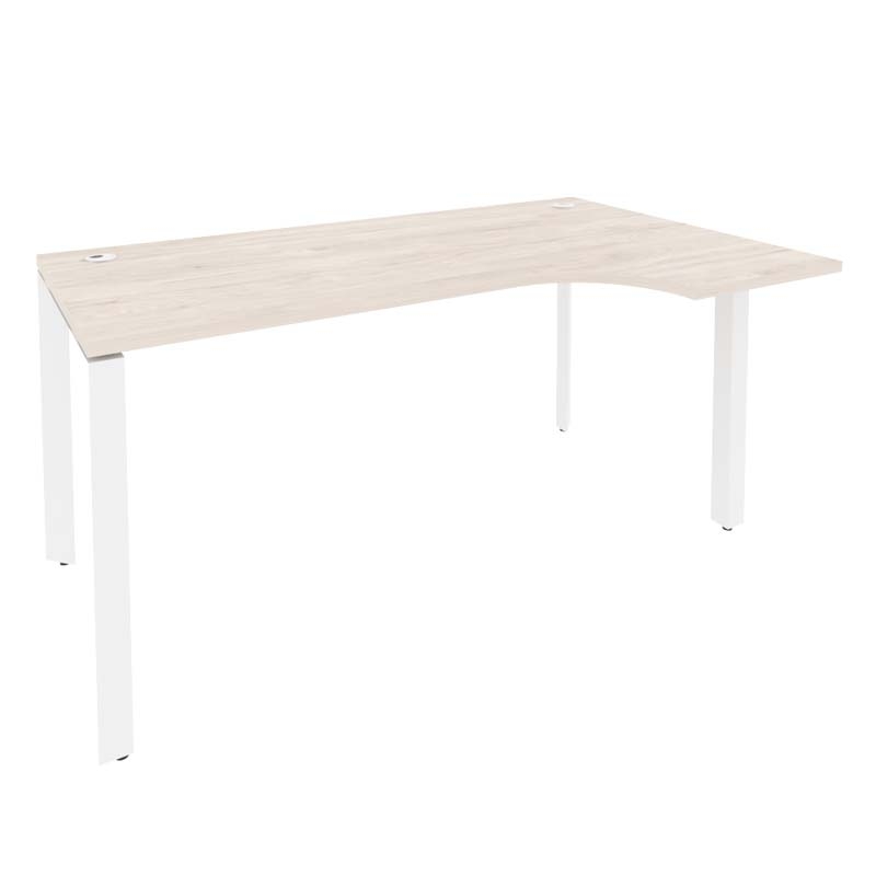 Стол эргономичный правый на П-образном м/к ONIX O.MP-SA-1R Денвер Светлый/Белый