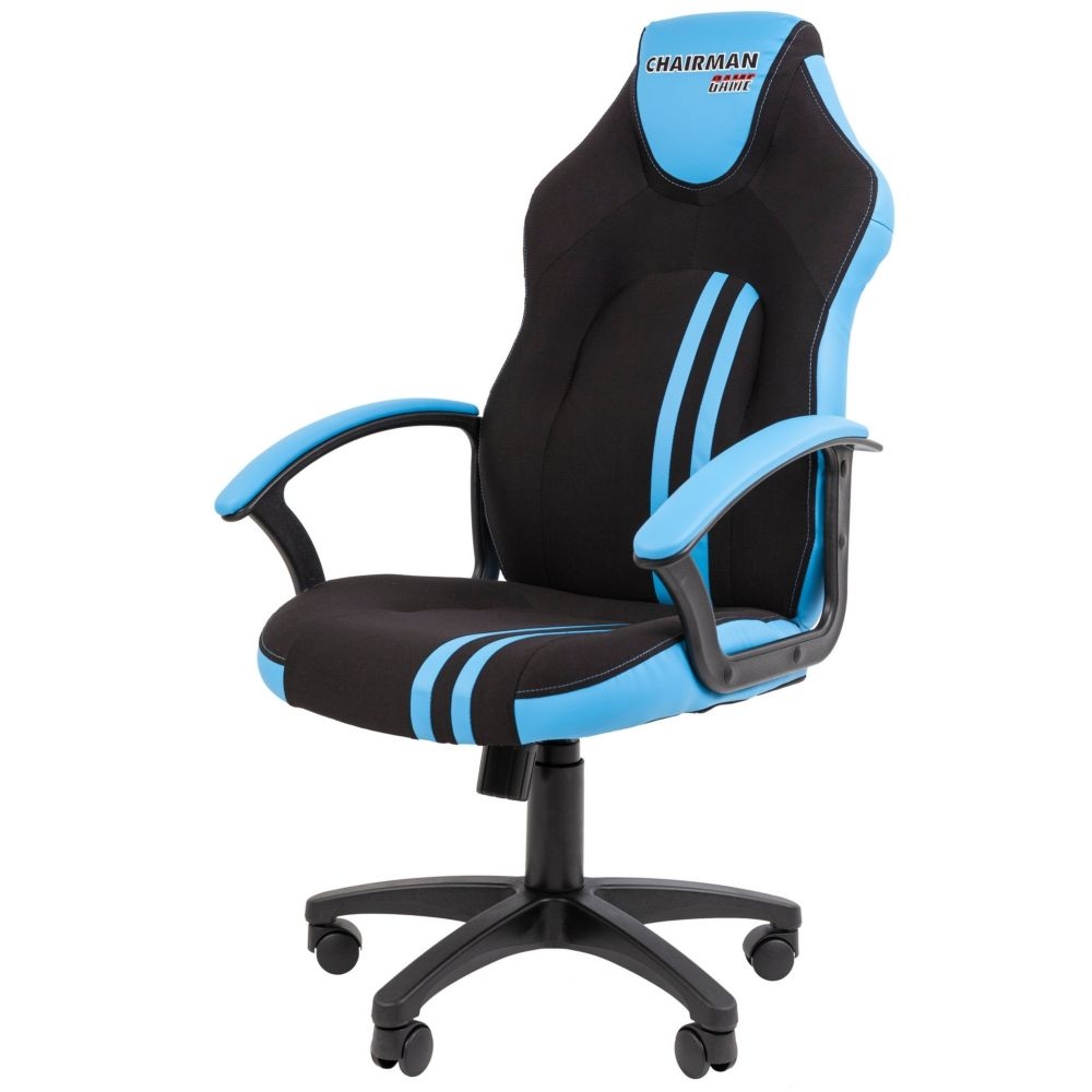 Кресло геймерское CHAIRMAN ДРАЙВ (GAME) 26 Новое (NEW) Черный-голубой