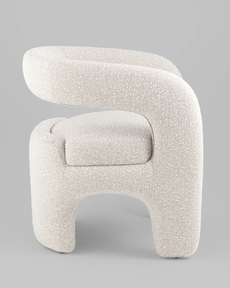 Кресло лаунж Bones жемчужный