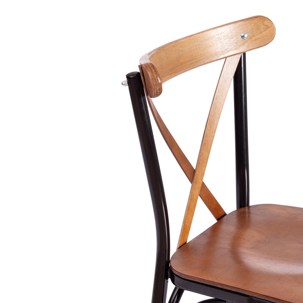 Стул CROSSY (mod. 251) металл/фанера, 42 х 49 х 84 см, walnut (орех)/черный