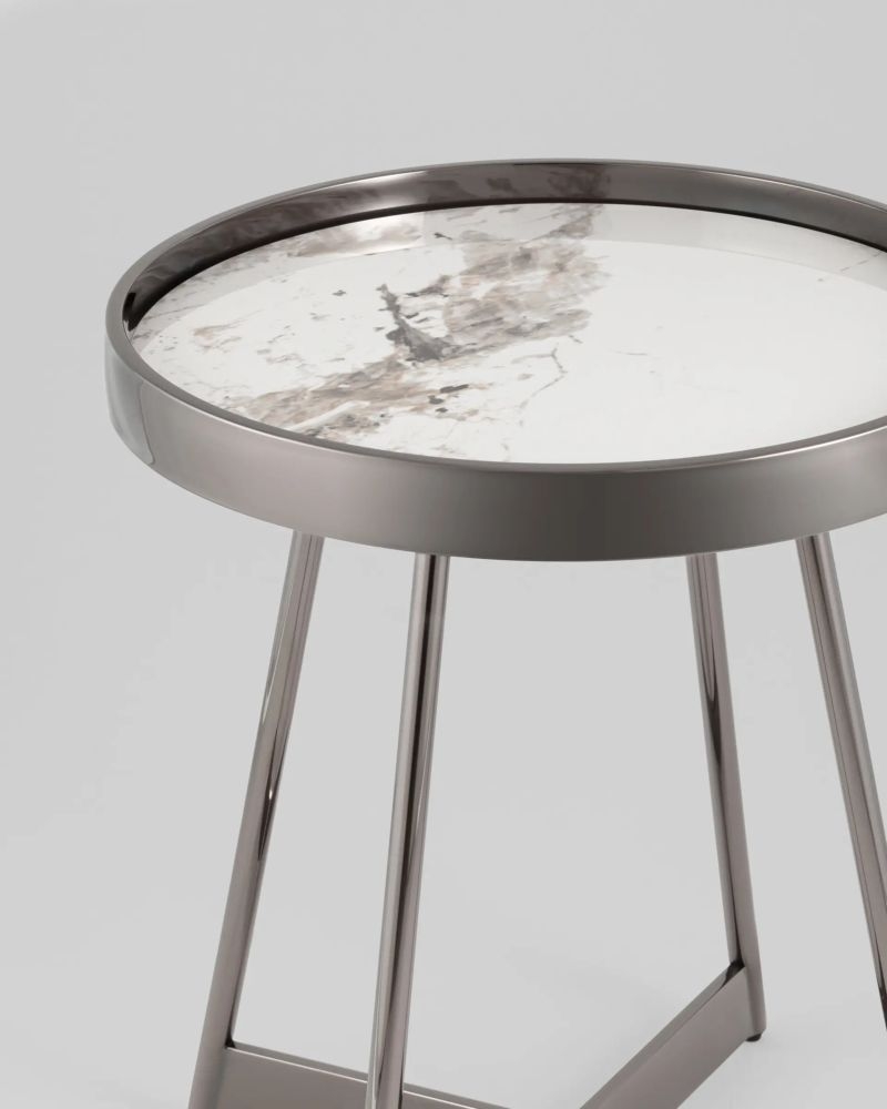 Журнальный стол Гера 50х50 см сталь темный хром