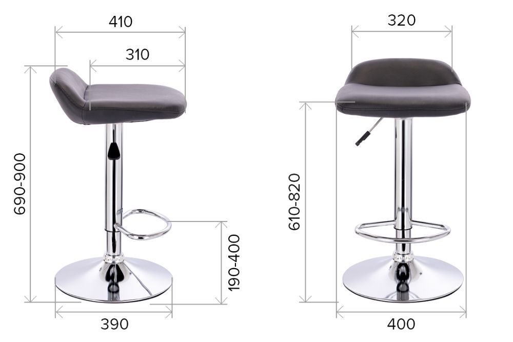 Барный стул Everprof Form Экокожа Черный