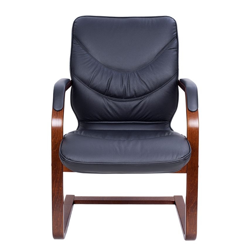 Кресло посетителя Leeds wood C Черное