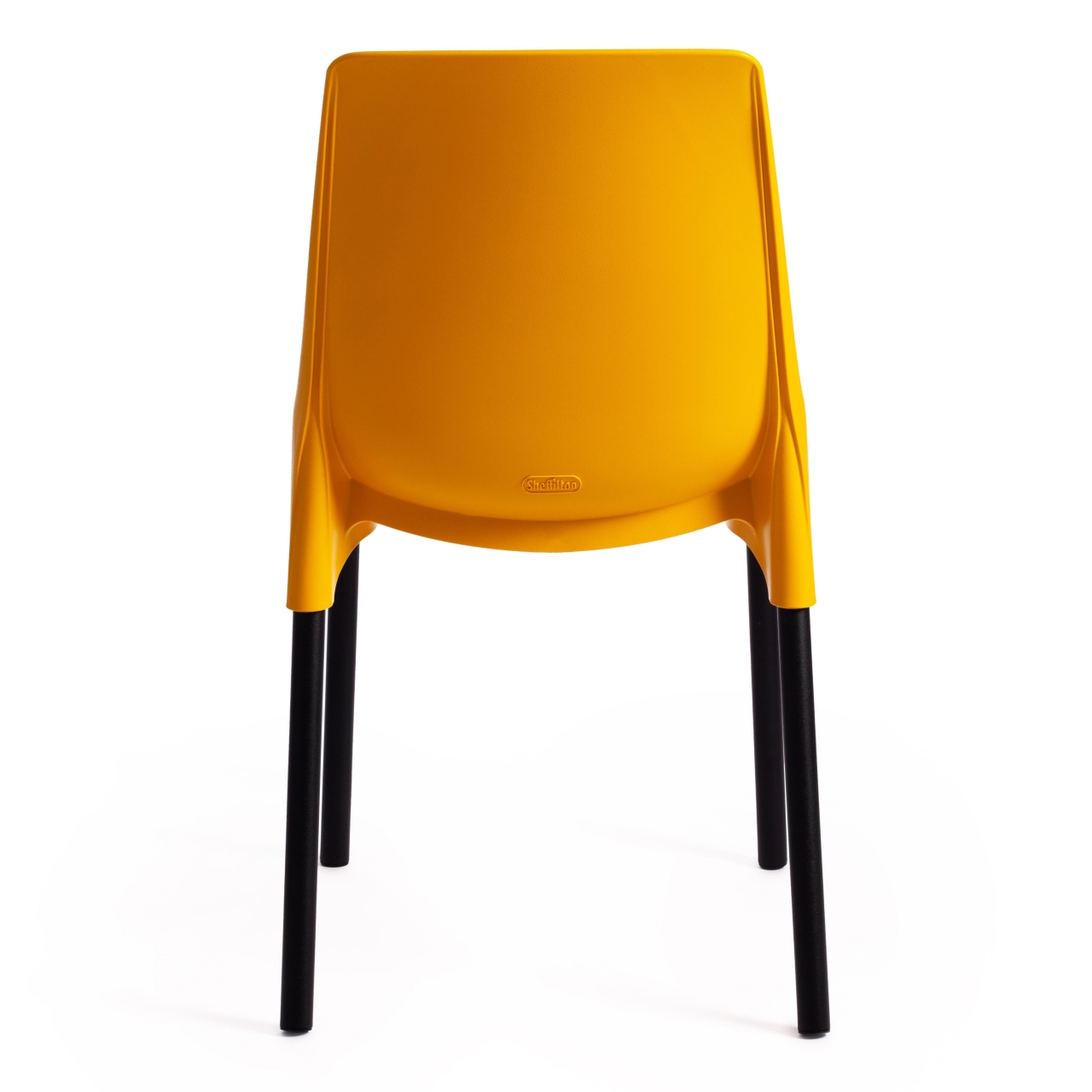 Стул GENIUS (mod 75) металл/пластик, 46x56x84cм, желтый/черные ножки