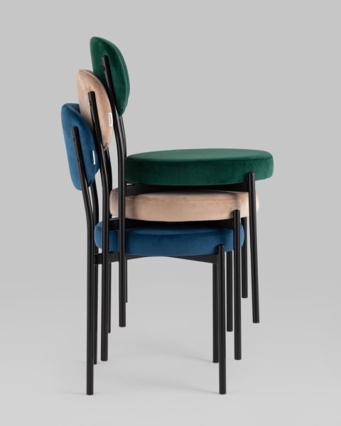 Стул Бриф SN NEW велюр светло-серый каркас антрацитовый муар 4 шт