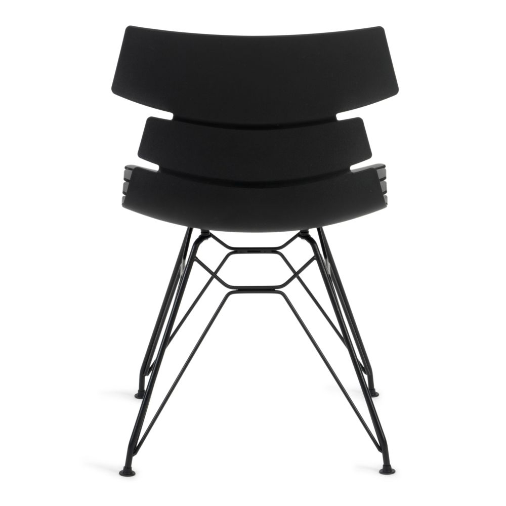 Стул HANSEN (mod. 622N) / 1 шт. в упаковке пластик/металл/эко кожа, 51х47х80 см, высота до сиденья 45 см, черный/черный