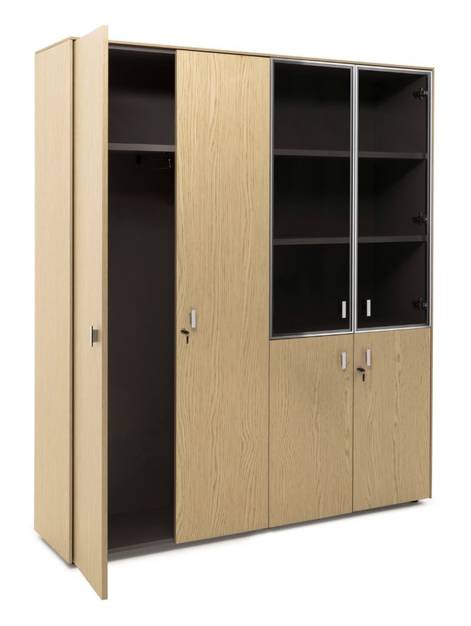 Шкаф комбинированный с гардеробом EXE 101 725 OAK 07 Дуб светлый Хром