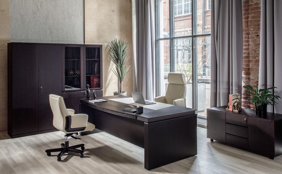 Комплект мебели для кабинета руководителя LAGO №02 Дуб Ферро Бежевый