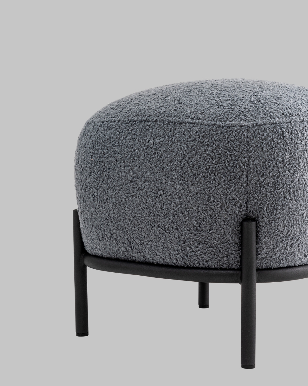 Пуф Стоун П букле Fluffy темно-серый