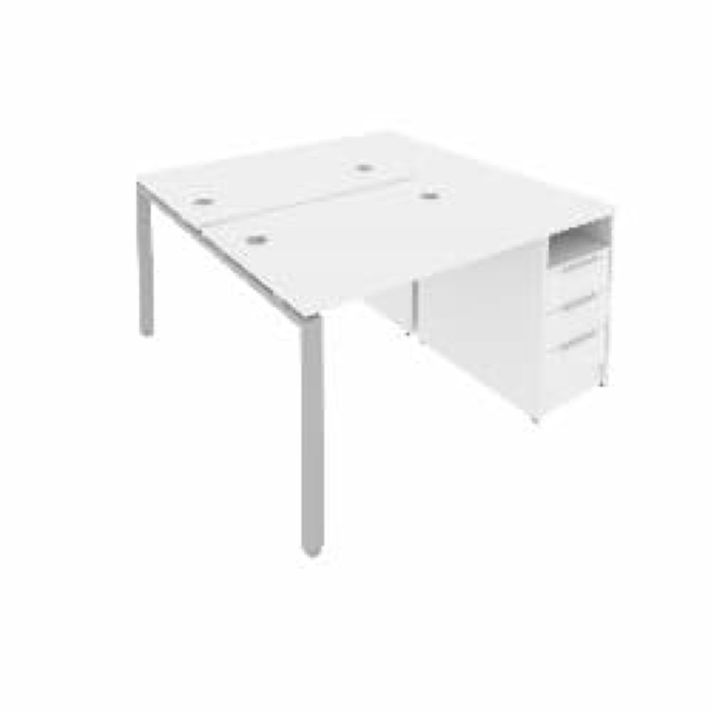 Рабочая станция с опорной тумбой Metal System Б.РС-СТП-2.1 Белый/Серый