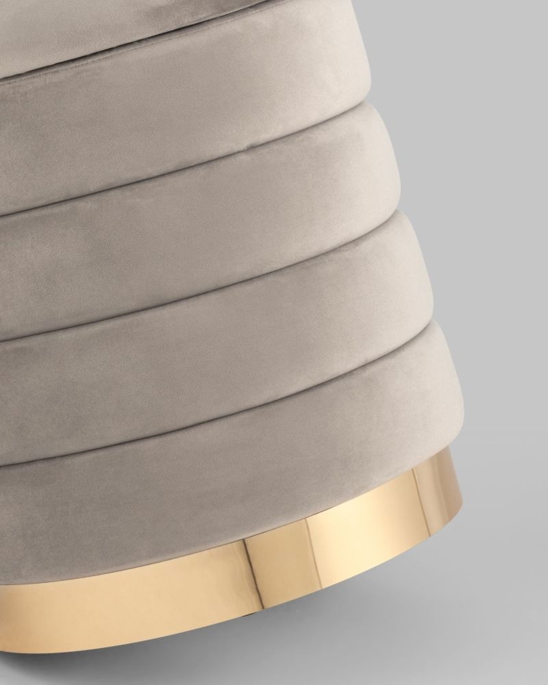 Пуф Франсис с ящиком велюр Серо-бежевый