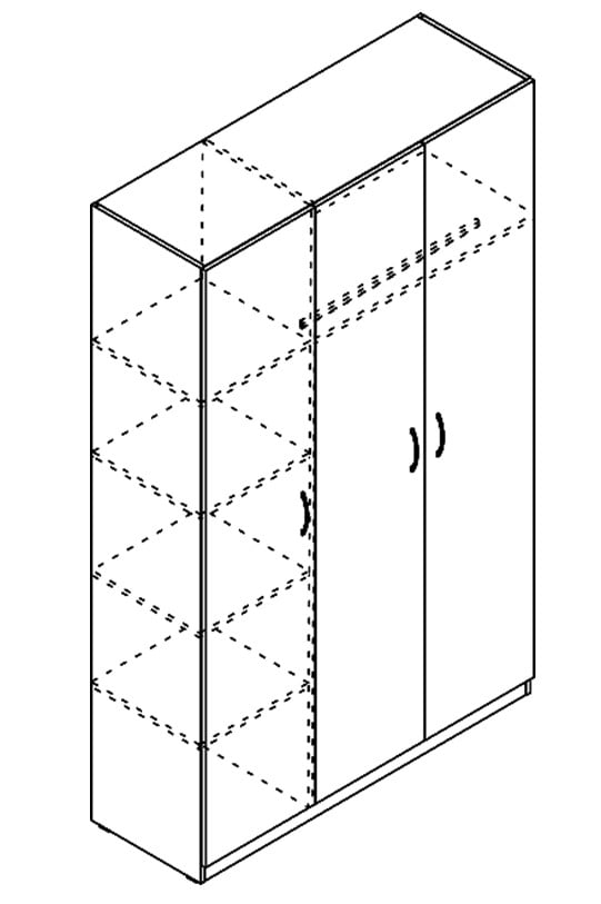 Шкаф трехстворчатый KWD 1345 Дуб сонома светлый