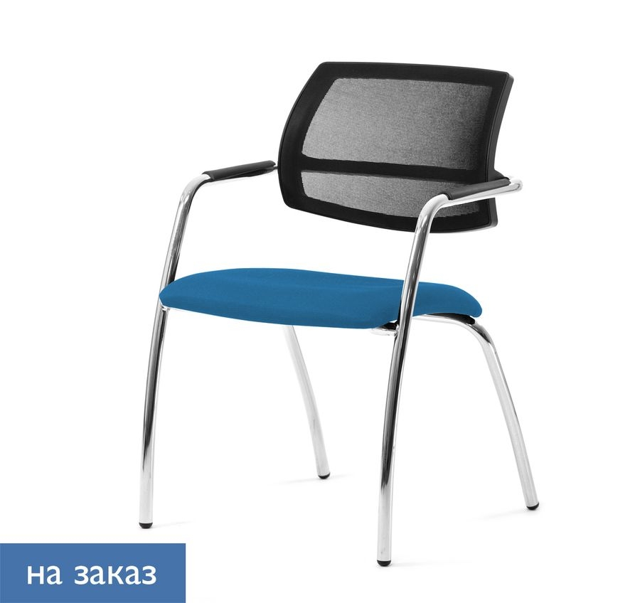 Кресло на 4-х опорах Урбан Меш 4легс СЛВ 58 Голубой Хром / Urban Mesh 4legs SLW