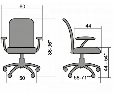 Кресло для оператора Metta FK-8 PL Светло-серое №24